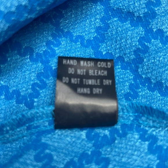 NWT Day + Moon Blue Puff Sleeve Peplum Crop Top - Picture 7 of 8